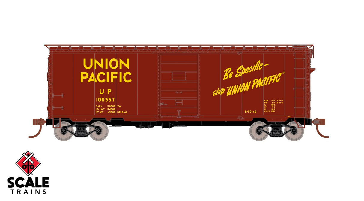 Scaletrains Kit Classics HO Scale 40' Pullman-Standard Boxcar, Union Pacific / 100357 /