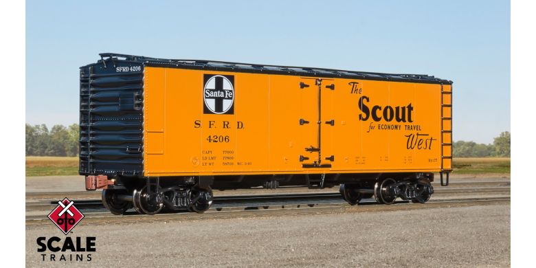 Kit Classics HO Scale 40' Transition Era Reefer, Santa Fe/Scout / 4214 /