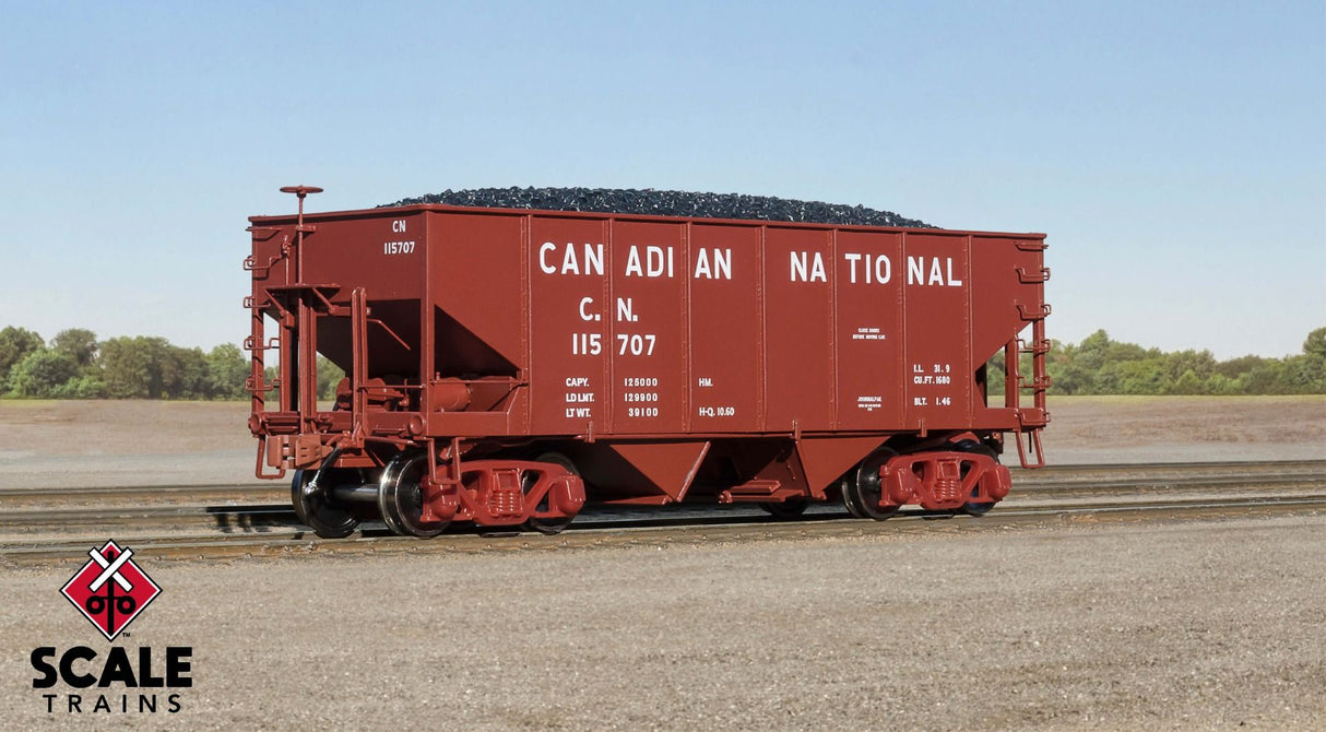 Fox Valley Models HO Scale USRA 55-Ton 2-Bay Open Hopper, Canadian National/CN / 115836 /