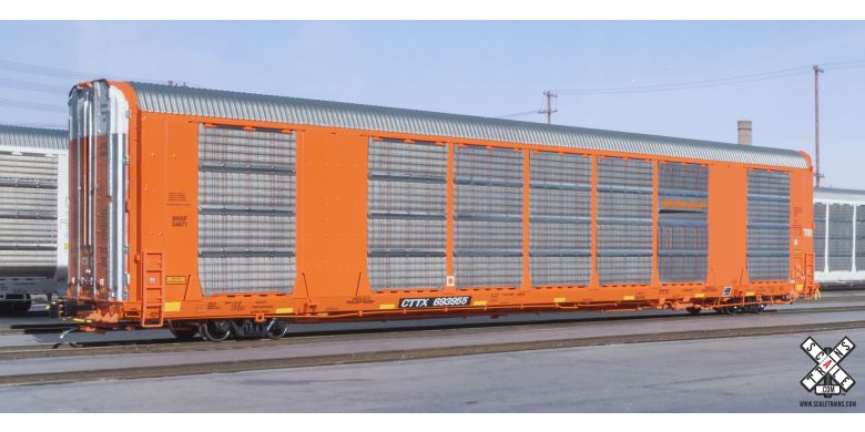 Scaletrains SXT32124 Rivet Counter HO Scale Gunderson Multi-Max Autorack, BNSF/Orange/CTTX (R1) - SXT32124