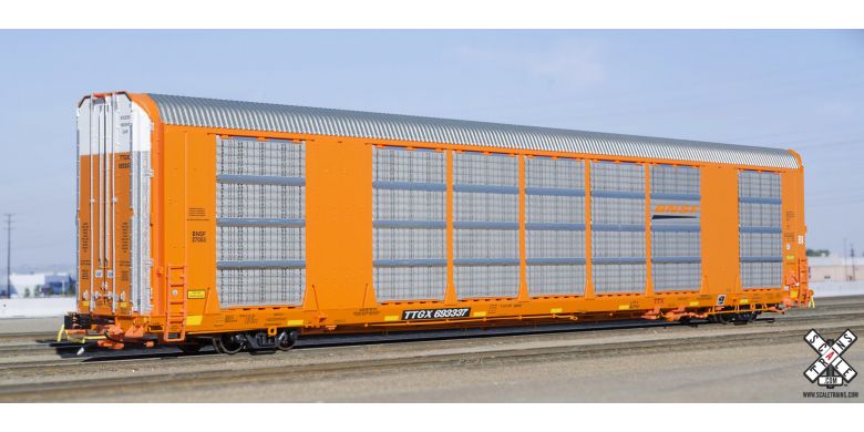 Scaletrains SXT32127 Rivet Counter HO Scale Gunderson Multi-Max Autorack, BNSF/Orange/TTGX (R1) - SXT32127