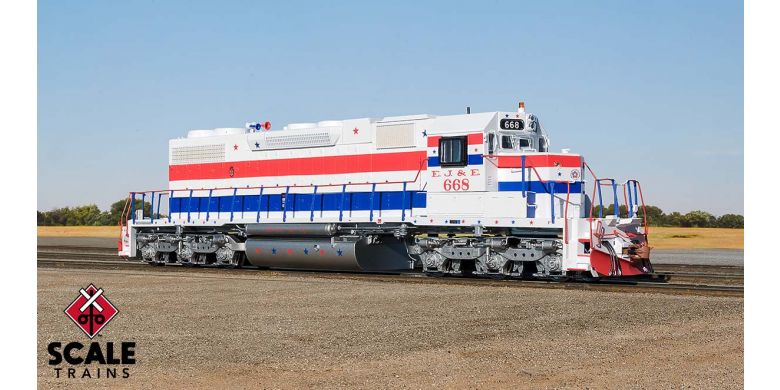 Rivet Counter HO Scale EMD SD38-2, Elgin Joliet and Eastern/Bicentennial / 668 / DCC & Sound Equipped