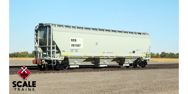 Scaletrains Rivet Counter N Scale Gunderson 5188 Covered Hopper, Kansas City Southern/Gray #287507 - SXT33255
