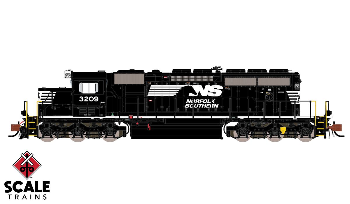 Rivet Counter N Scale EMD SD40-2, Norfolk Southern/Admiral Cab / 3209 / DCC & Sound Equipped