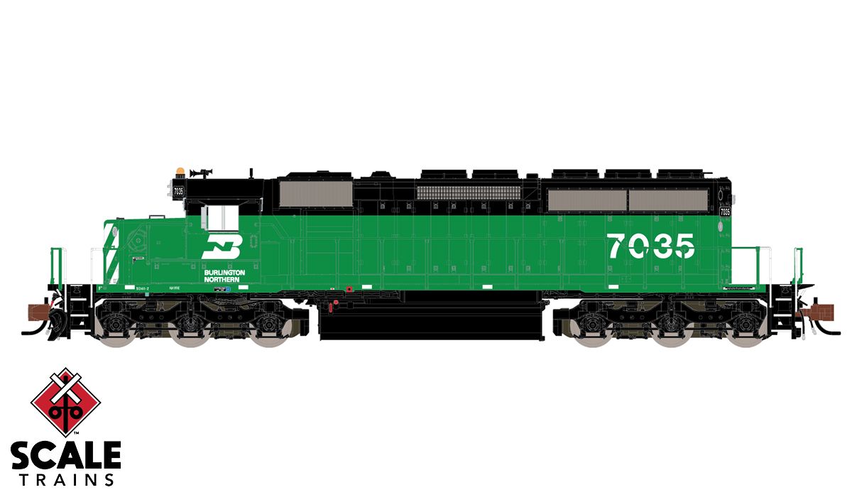 Rivet Counter N Scale EMD SD40-2, Burlington Northern/BN / 7035 / DCC & Sound Equipped