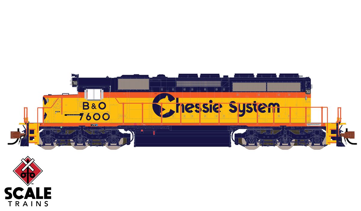 Rivet Counter N Scale EMD SD40-2, Chessie System/B&O / B&O 7600 / DCC & Sound Equipped