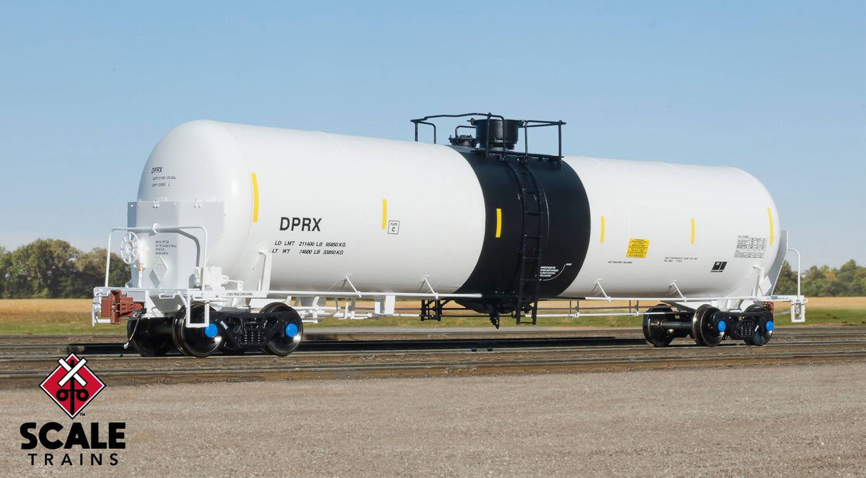 Rivet Counter HO Scale Trinity 31K Tank Car with Head Shields, DPRX/Unnumbered / No # /