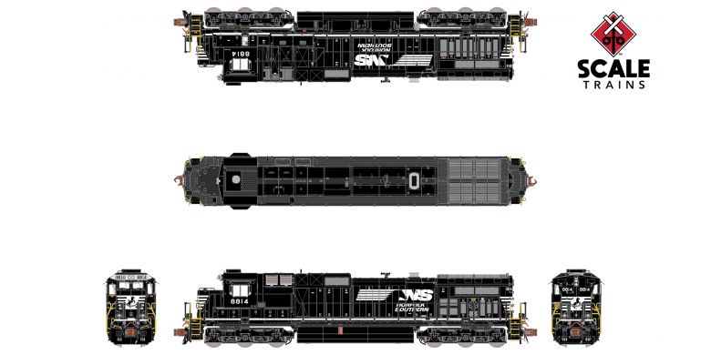 Scaletrains Rivet Counter N Scale GE DASH 9-40C, Norfolk Southern/Horsehead / 8786 / DCC & Sound Equipped - SXT38527