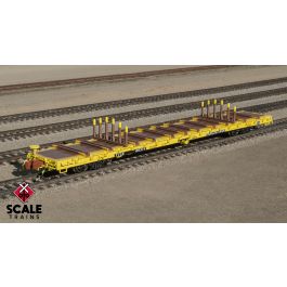 Rivet Counter N Scale BSC F68BH Finger Rack Flatcar, Trailer Train/TT Logo/Yellow/TTJX / 80426 /