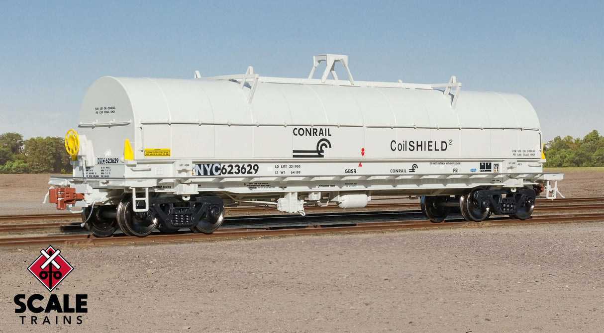 Rivet Counter HO Scale Thrall-Trinity 42 Single-Hood Coil Steel Car, New York Central/Ex-Conrail Coil Shield 2 Patch/Gray / 623670 /