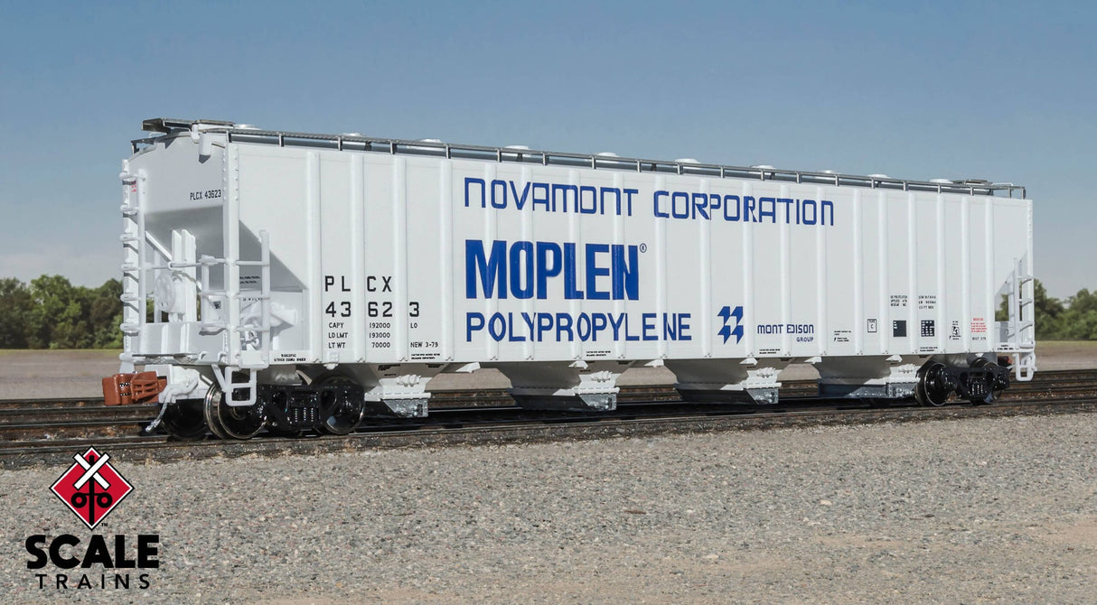 Scaletrains Rivet Counter N Scale Pullman-Standard 5820 Covered Hopper, Pullman Leasing/Novamont/PLCX / 43673 /