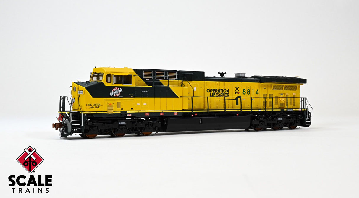 Rivet Counter HO Scale GE AC4400CW, Chicago & Northwestern/Operation Lifesaver / 8819 / DCC & Sound Equipped