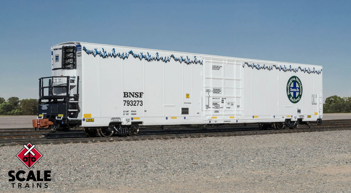Rivet Counter N Scale Trinity 82' 7883 Mechanical Reefer, BNSF/Roofline Icicles/Late Thermo King / 793383 / Sound Equipped
