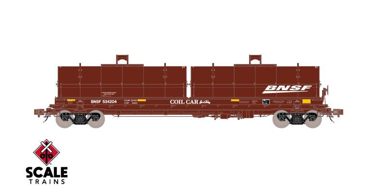 Rivet Counter HO Scale Thrall 2-Hood Coil Steel Car, BNSF /Wedge Hoods / 534219 /