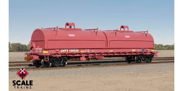 Rivet Counter HO Scale Thrall 2-Hood Coil Steel Car, CHTT/ex-CTRN Patched / 100526 /