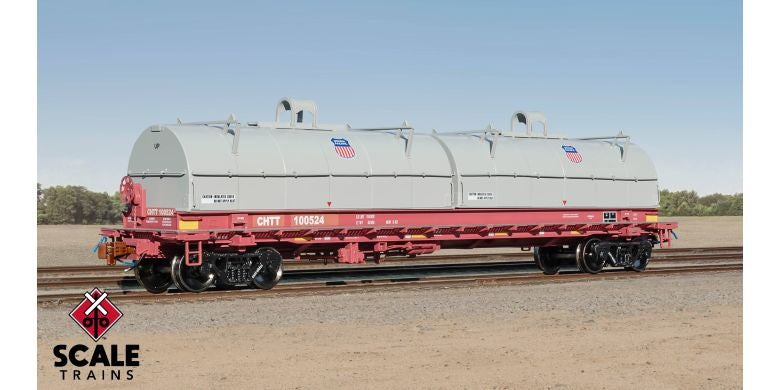 Rivet Counter HO Scale Thrall 2-Hood Coil Steel Car, CHTT/ex-CTRN Patched/Union Pacific Hoods / 100524 /