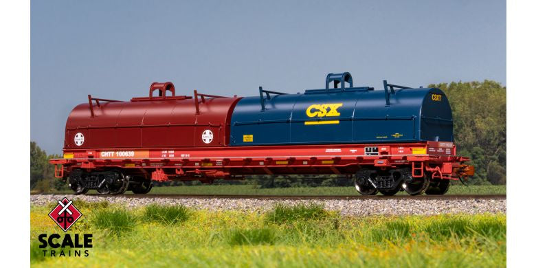 Rivet Counter HO Scale Thrall 2-Hood Coil Steel Car, CHTT/ex-CTRN Patched/ATSF & CSX Hoods / 100639 /