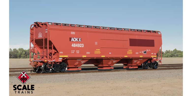 Rivet Counter HypoTypical HO Scale Gunderson 5188 Covered Hopper, AOKX/ex-BNSF Ribbed #484986