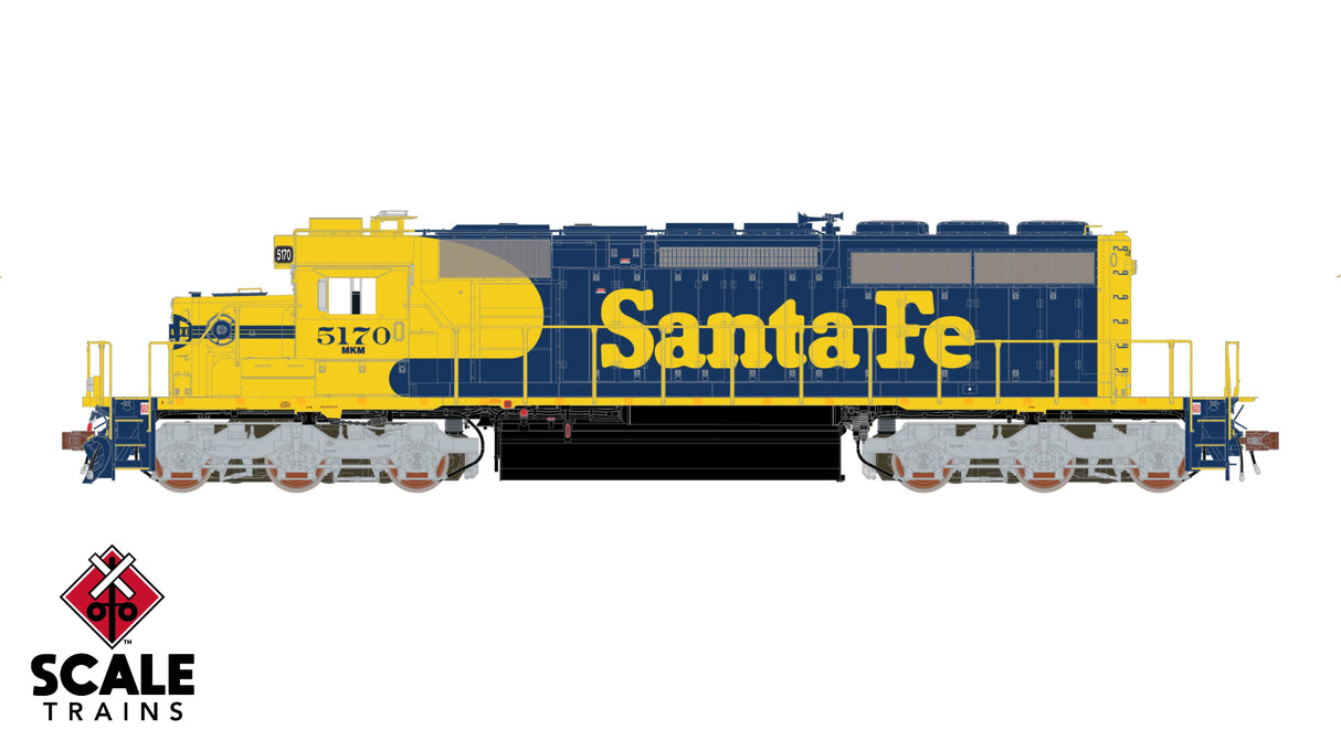 Rivet Counter HO Scale EMD SD40-2, Santa Fe (ATSF) / Nose Headlight/Ditch Lights / 5170 / DCC & Sound Equipped