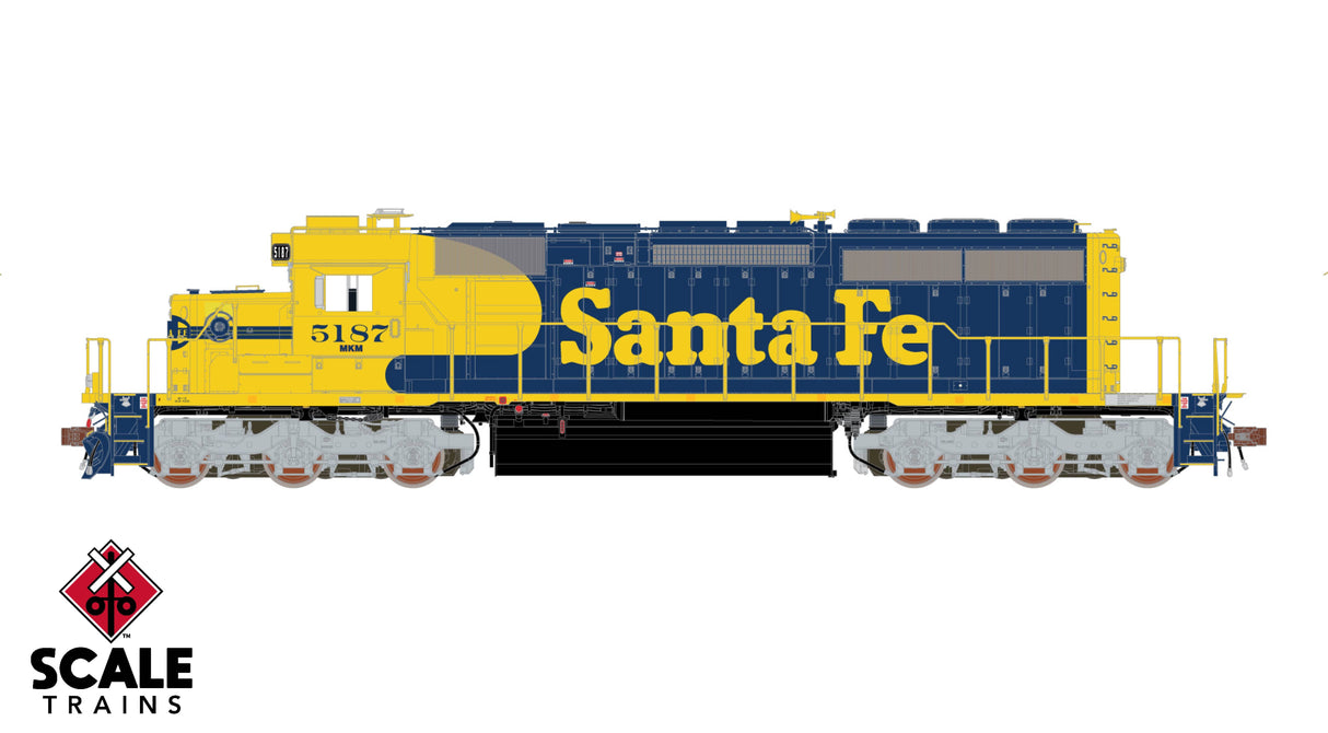 Rivet Counter HO Scale EMD SD40-2, Santa Fe (ATSF) / Nose Headlight/Ditch Lights / 5187 / DCC & Sound Equipped