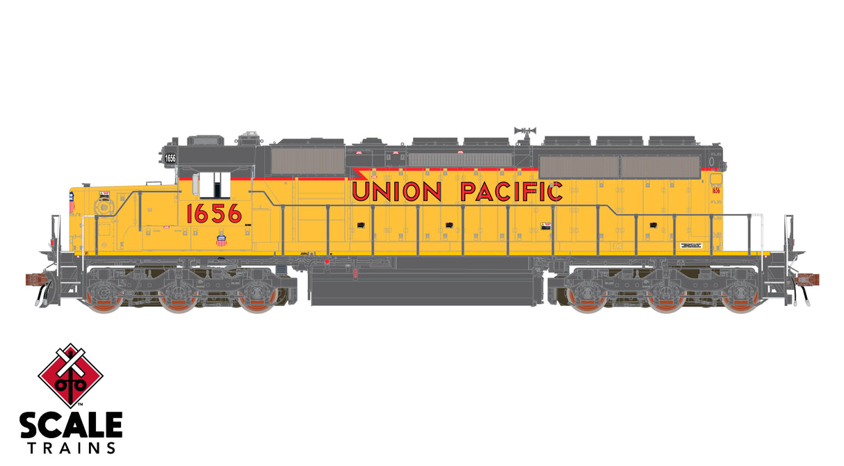 Rivet Counter HO Scale EMD SD40-2, Union Pacific (UP) / SD40N Rebuild/116" Snoot Nose / 1656 / DCC & Sound Equipped