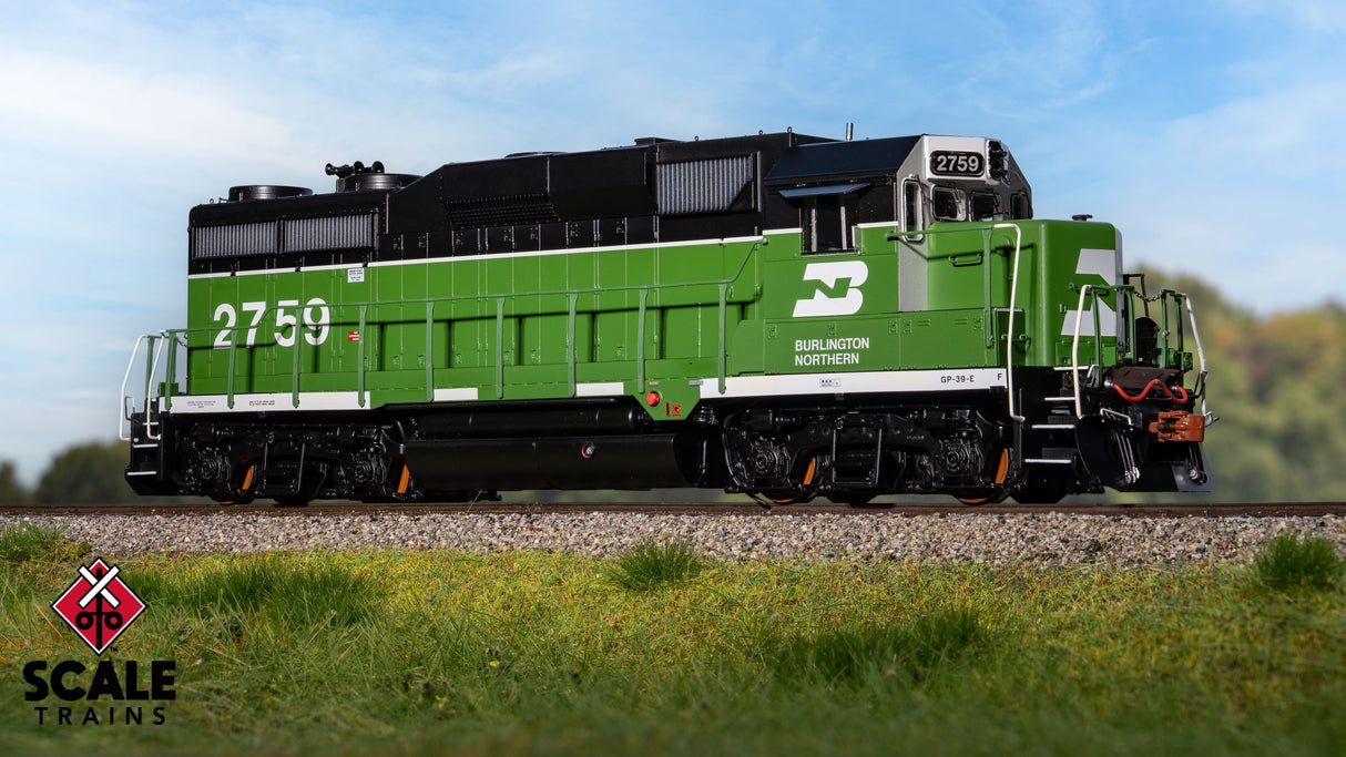 Rivet Counter HO Scale EMD GP39E, Burlington Northern/White Face/Strobe Lights / 2759 / DC/DCC Ready