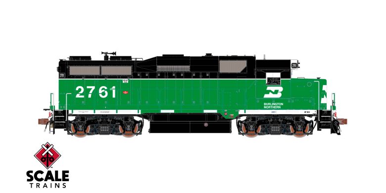 Rivet Counter HO Scale EMD GP39E, Burlington Northern/White Face/Strobe Lights / 2761 / DCC & Sound Equipped