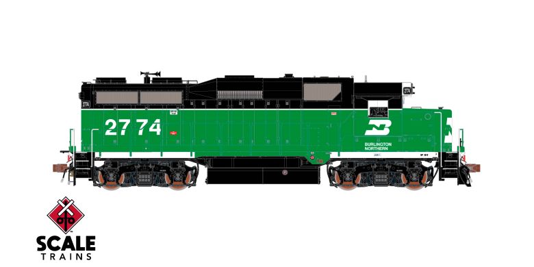 Rivet Counter HO Scale EMD GP39E, Burlington Northern/White Face/Strobe Lights / 2774 / DC/DCC Ready