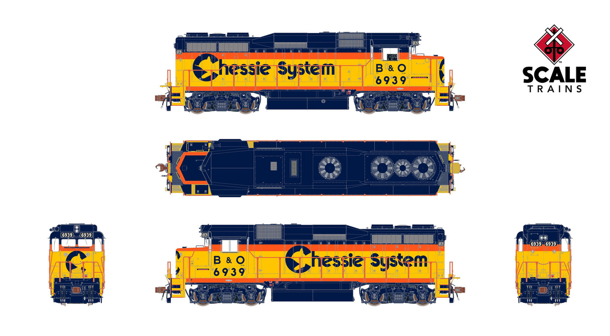 Rivet Counter HO Scale EMD GP30M, Chessie System/B&O / 6939 / DCC & Sound Equipped
