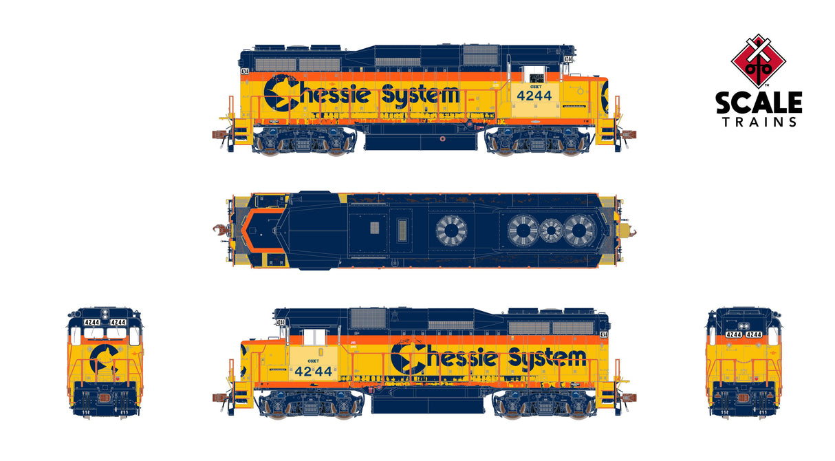 Rivet Counter HO Scale EMD GP30M, CSX/ex-Chessie System Patch/Distressed Lettering / 4244 / DCC & Sound Equipped