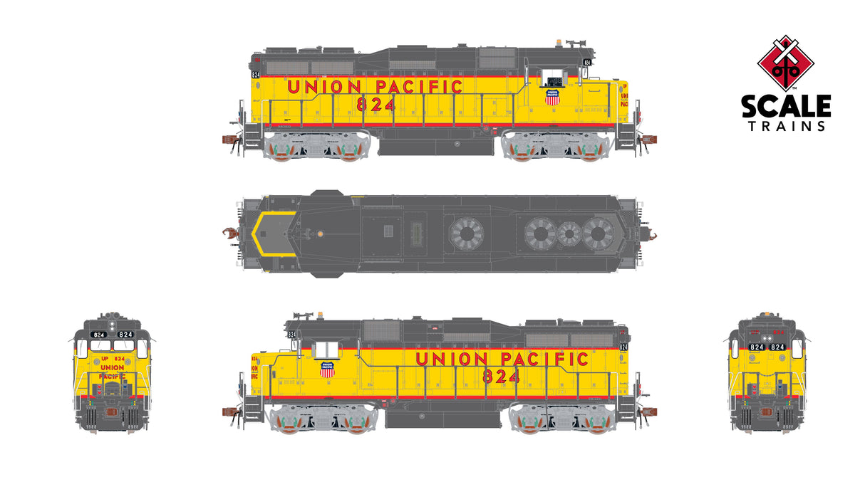 Rivet Counter HO Scale EMD GP30 Phase Ib2, Union Pacific / 824 / DC/DCC Ready