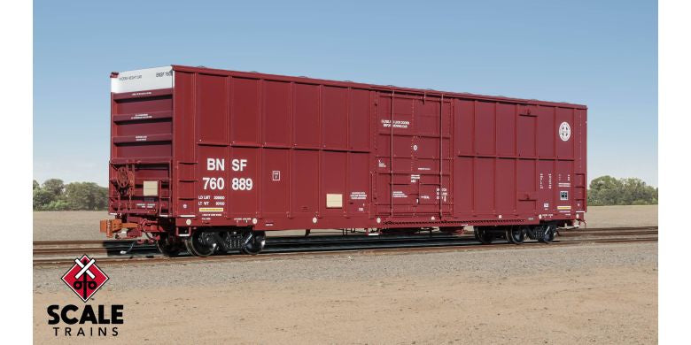 Rivet Counter HO Scale Trinity 60' 7500 12' Plug-Door High-Cube Boxcar, BNSF/Circle Cross Logo / 760923 /