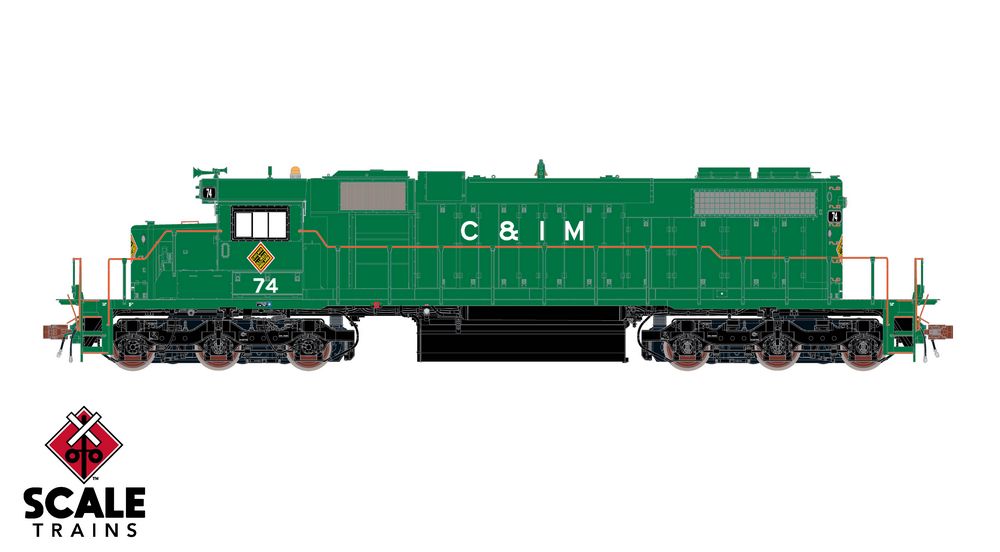 Rivet Counter HO Scale EMD SD38-2, Chicago & Illinois Midland / C&IM / 74 / DCC & Sound Equipped