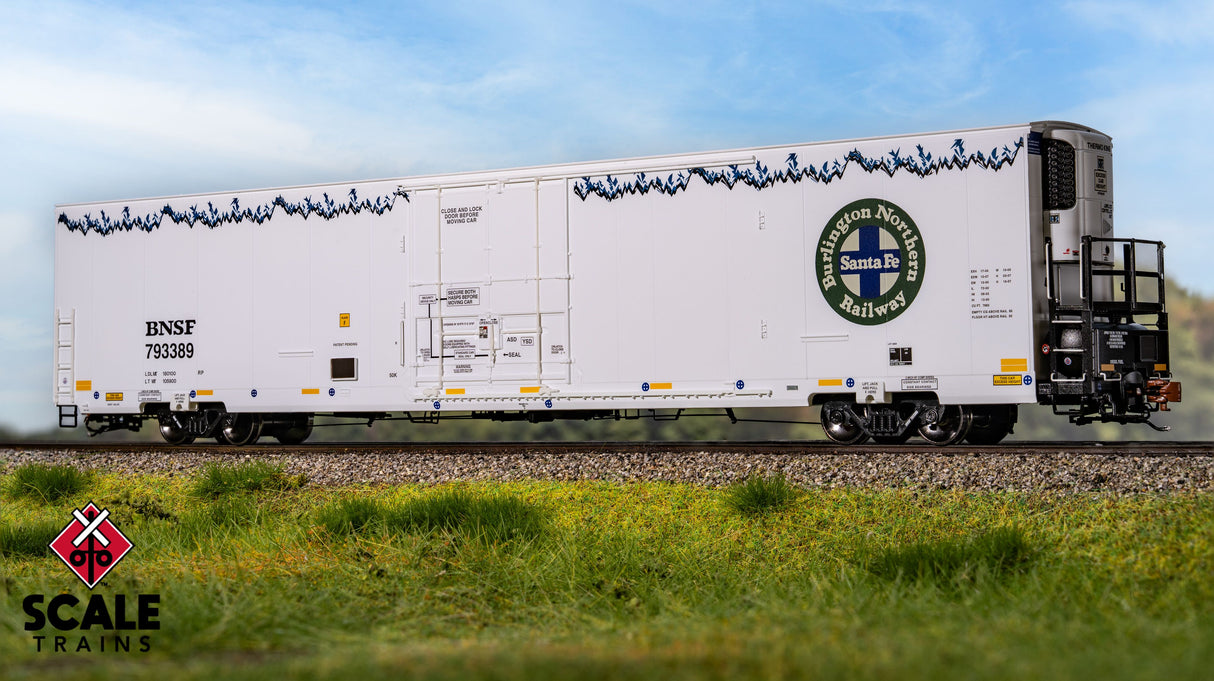 Rivet Counter HO Scale Trinity 82' 7883 Mechanical Reefer, BNSF /Roofline Icicles/Smooth Door/Early Thermo King / 793658 /