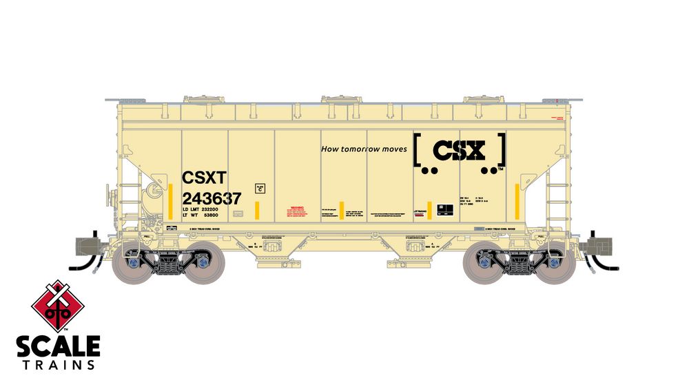 Rivet Counter N Scale Gunderson 3250 Covered Hopper, CSX/Boxcar Logo / 243701 /