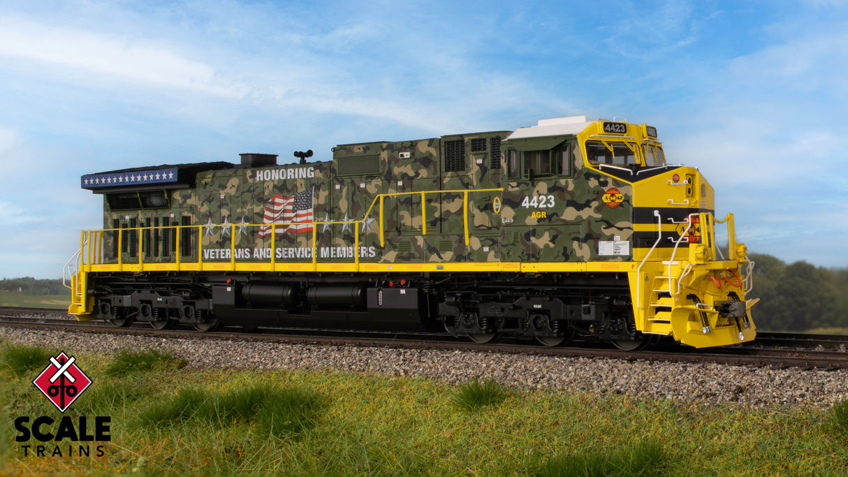 Rivet Counter HypoTypical HO Scale GE DASH 9-44CW, Alabama & Gulf Coast/Honoring Veterans / 4423 / DC/DCC Ready