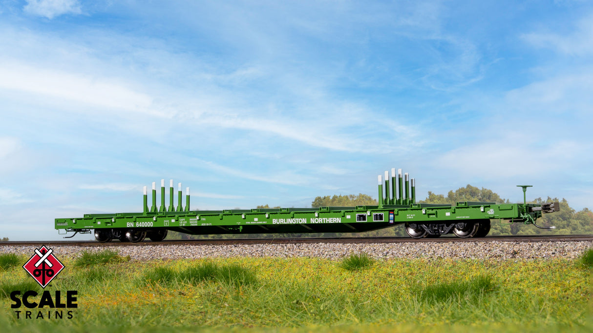 Rivet Counter HypoTypical HO Scale BSC F68BH Finger Rack Flatcar, Burlington Northern (BN) /Green / 640048 /