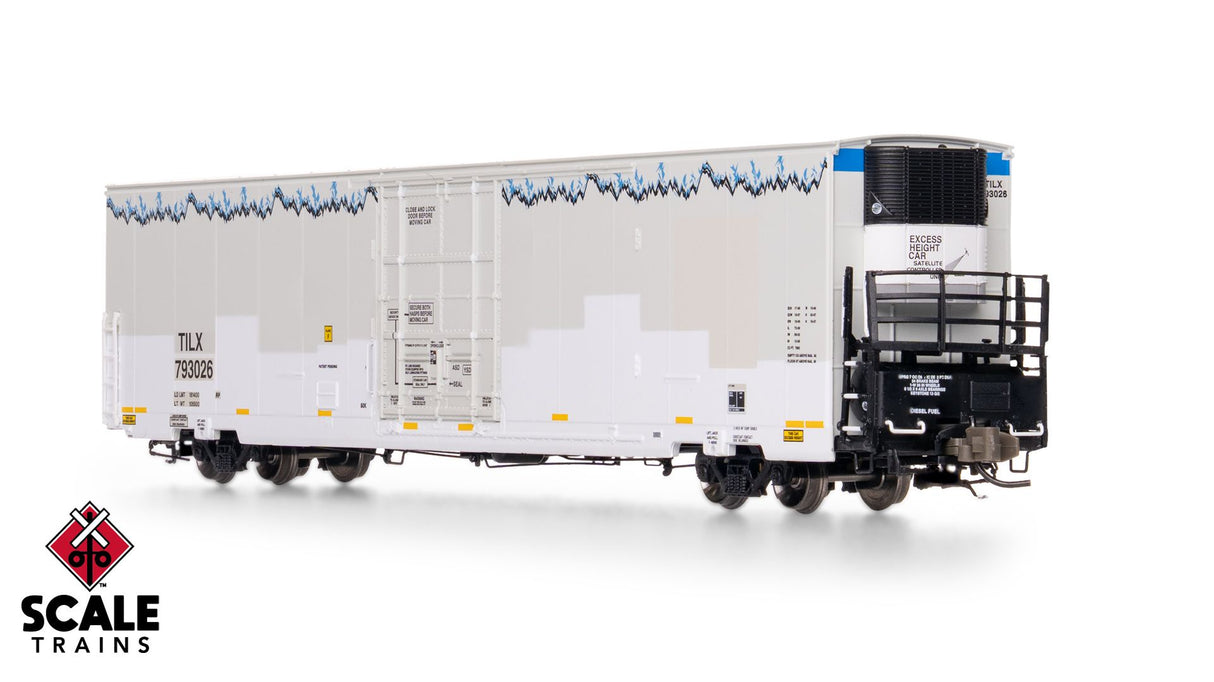 Rivet Counter N Scale Trinity 82' 7883 Mechanical Reefer w/sound, Trinity Leasing/TILX/ex-BNSF Patched with Roofline Icicles/Carrier HVAC / 793026 /