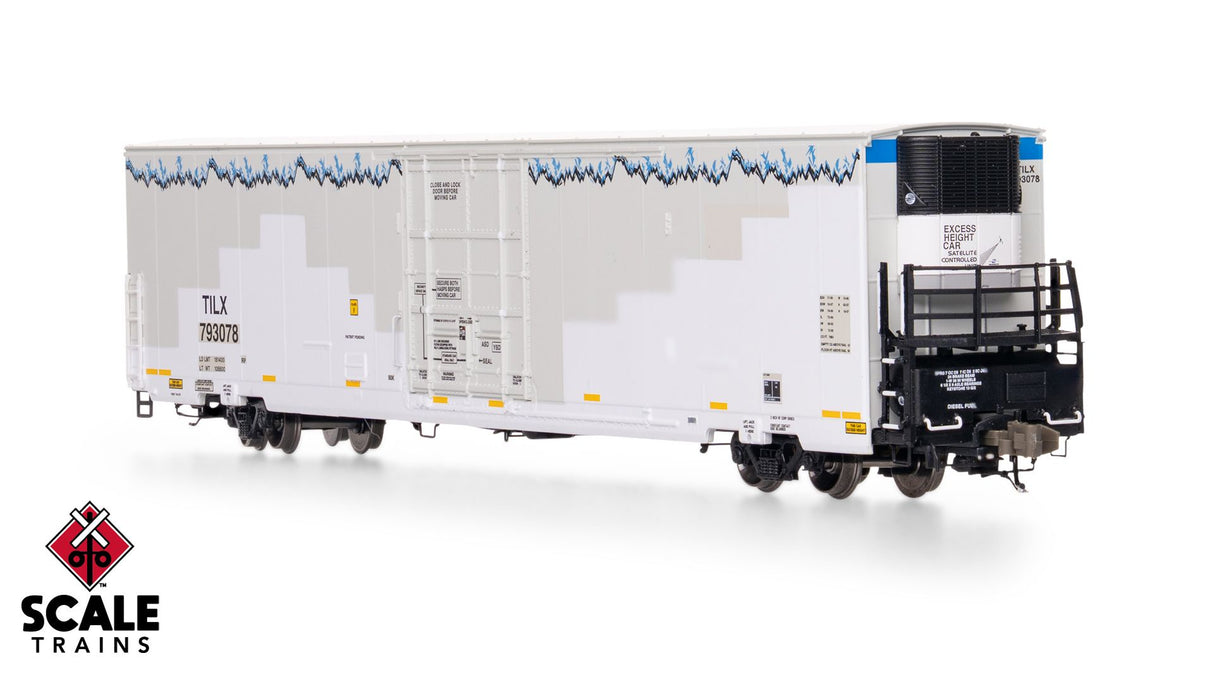 Rivet Counter N Scale Trinity 82' 7883 Mechanical Reefer w/sound, Trinity Leasing/TILX/ex-BNSF Patched with Roofline Icicles/Carrier HVAC / 793078 /