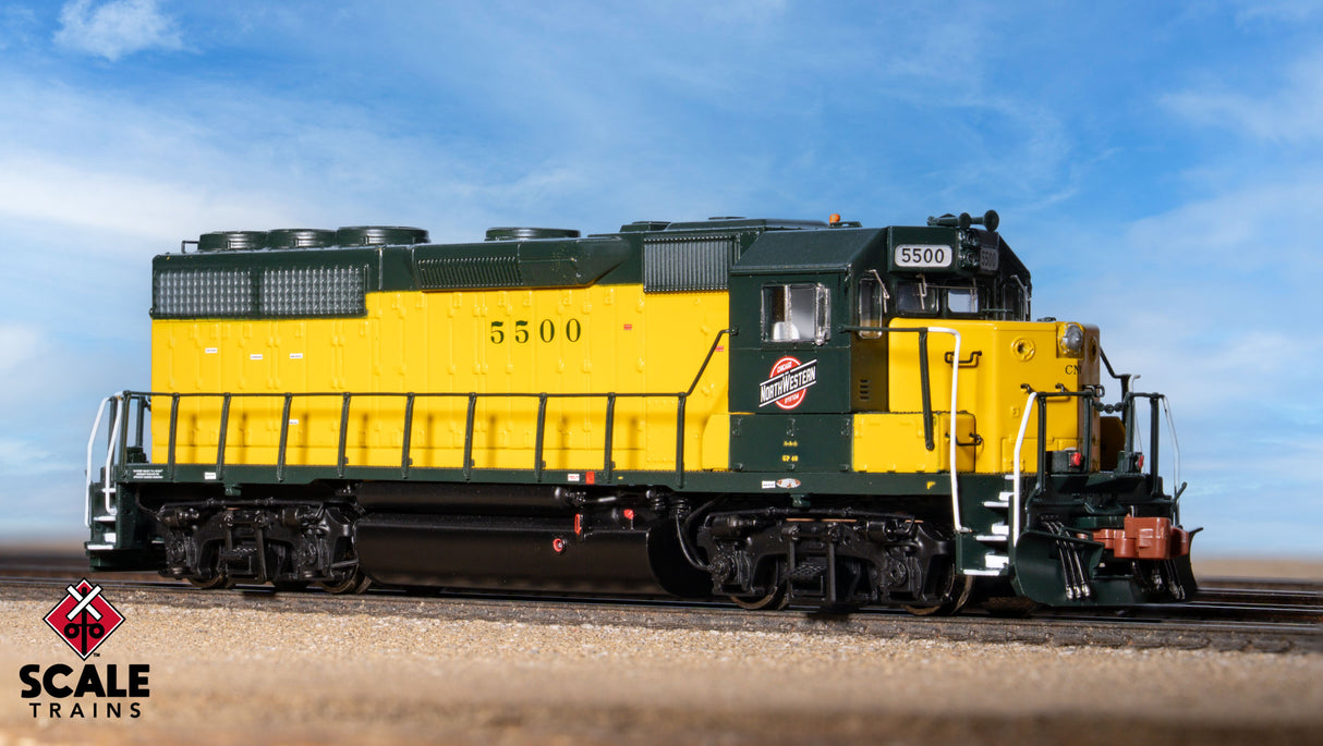 Rivet Counter N Scale EMD GP40 Phase Ia, Chicago & NorthWestern/OY Scheme/C&NW Scheme / 5500 / DCC & Sound Equipped