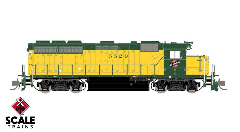 Rivet Counter N Scale EMD GP40 Phase Ia, Chicago & NorthWestern/OY Scheme/C&NW Scheme / 5520 / DCC & Sound Equipped