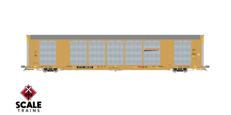 Scaletrains Rivet Counter HO Scale Gunderson Multi-Max Autorack, BNSF/Yellow/CTTX / 695413 /