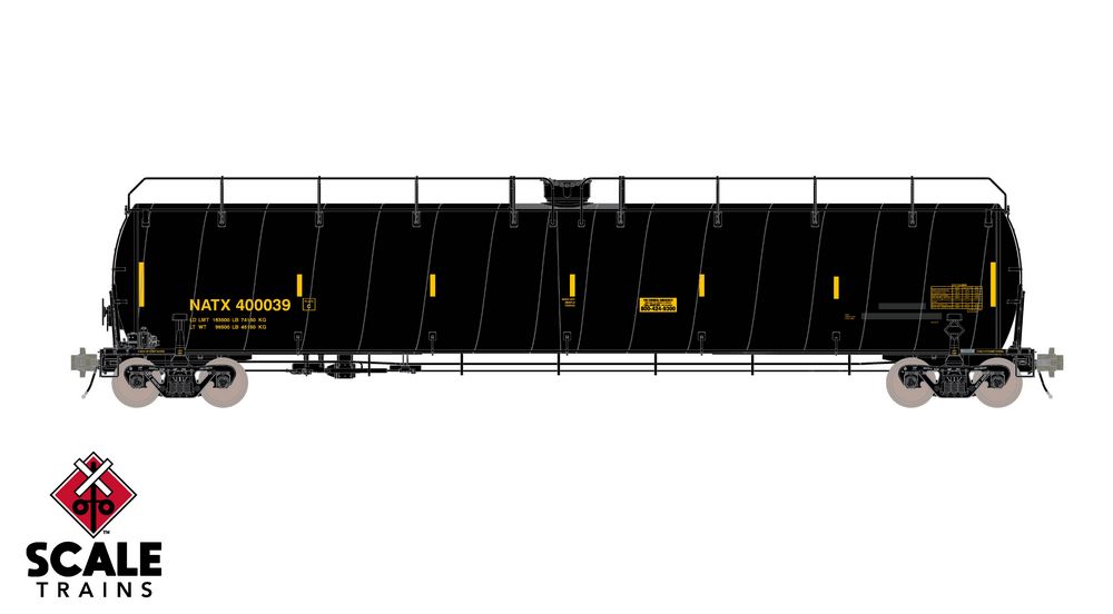 Scaletrains Rivet Counter HO Scale ARI 33K Gallon Spiral Jacketed Tank Car, GE Rail Services/Yellow Lettering/LPG/Early/NATX #400039