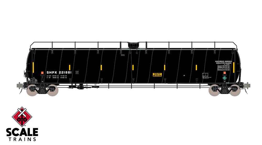Scaletrains Rivet Counter HO Scale ARI 33K Gallon Spiral Jacketed Tank Car, American Railcar Leasing/Anhydrous Ammonia/Early/SHPX #221881
