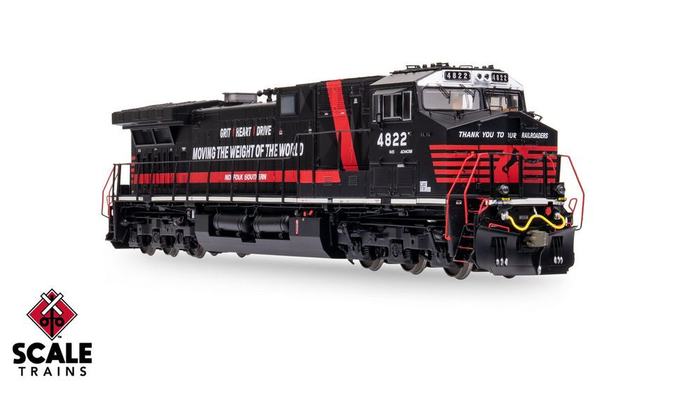 Scaletrains Rivet Counter HO Scale Wabtec AC44C6M, Norfolk Southern / Thank You To Our Railroaders / NS #4822 #4822 #DC / DCC Ready