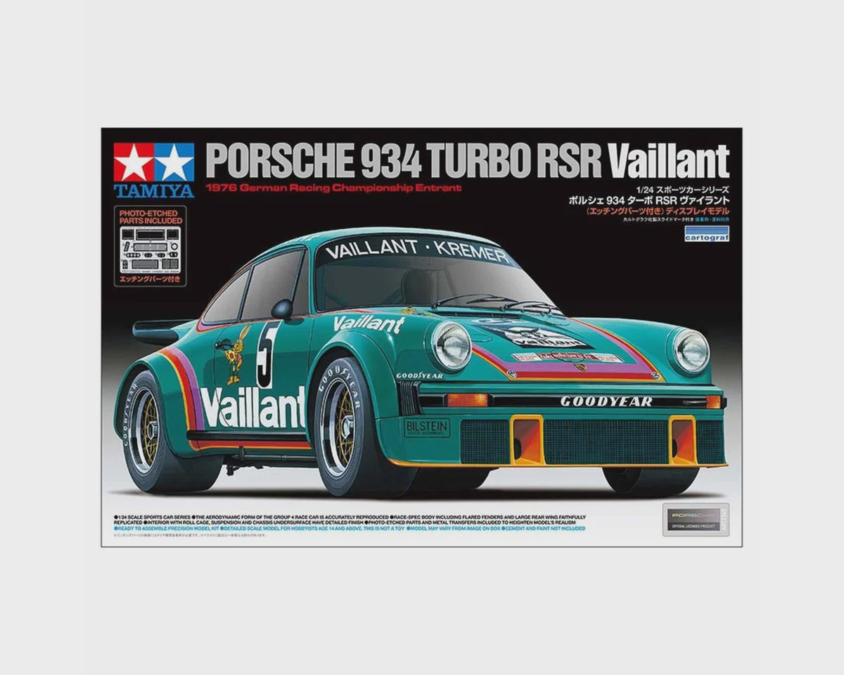 Tamiya 1/24 Porsche 934 Turbo RSR Vaillant LIMITED EDITION RE-RELEASE Plastic Model Kit 24334