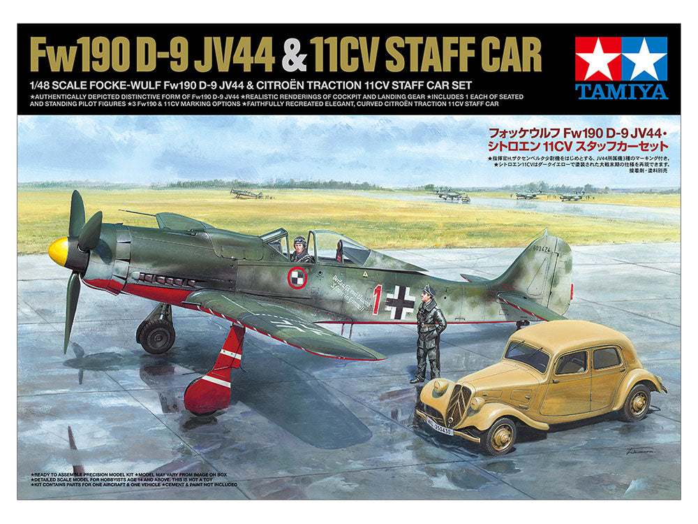 Tamiya 1/48 Focke-Wulf Fw190 D-9 JV44 & Citroen Traction 11CV Staff