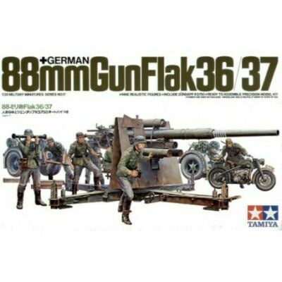 Tamiya 1/35 German Gun Flak,88mm Plastic Model Plastic Model Kit 35017