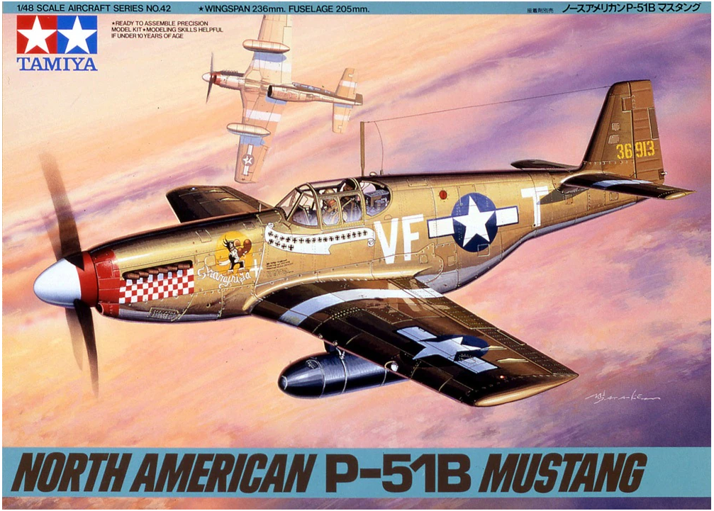 Tamiya 1:48 North American P-51B Mustang Plastic Model Kit