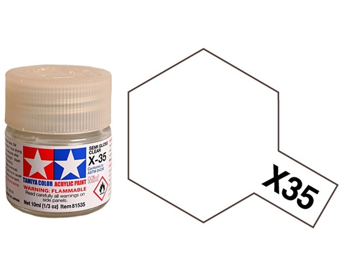 Tamiya Acrylic Mini X-35 Semi Gloss Clear 10ml Bottle - TAM81535